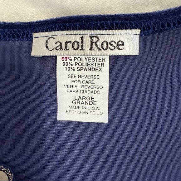 Carol Rose Womens Tunic Size L Blue Velvet Sequin  V-Neck Long Sleeve Top - Picture 4 of 11